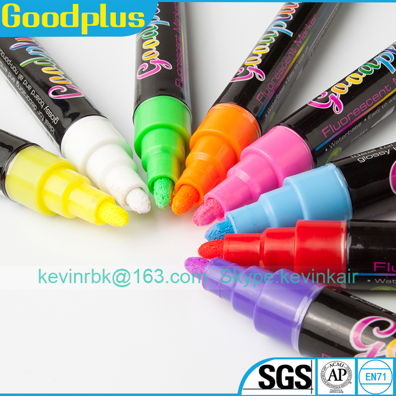 6mm tip bingo markers wet wipe glass wall marker pen for mirrow/glass/white&black board chalk