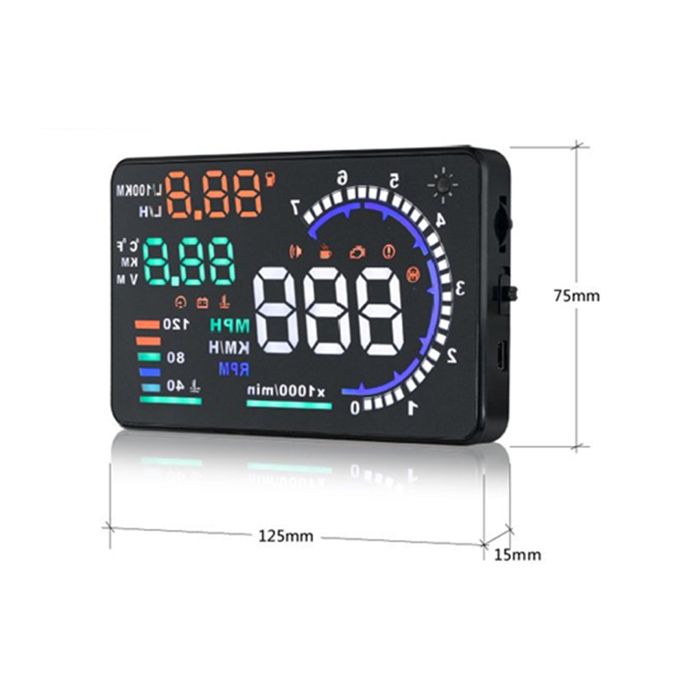 Многофункциональный A8 5,5 дюймовый автомобильный OBD2 Heah Up дисплей HUD