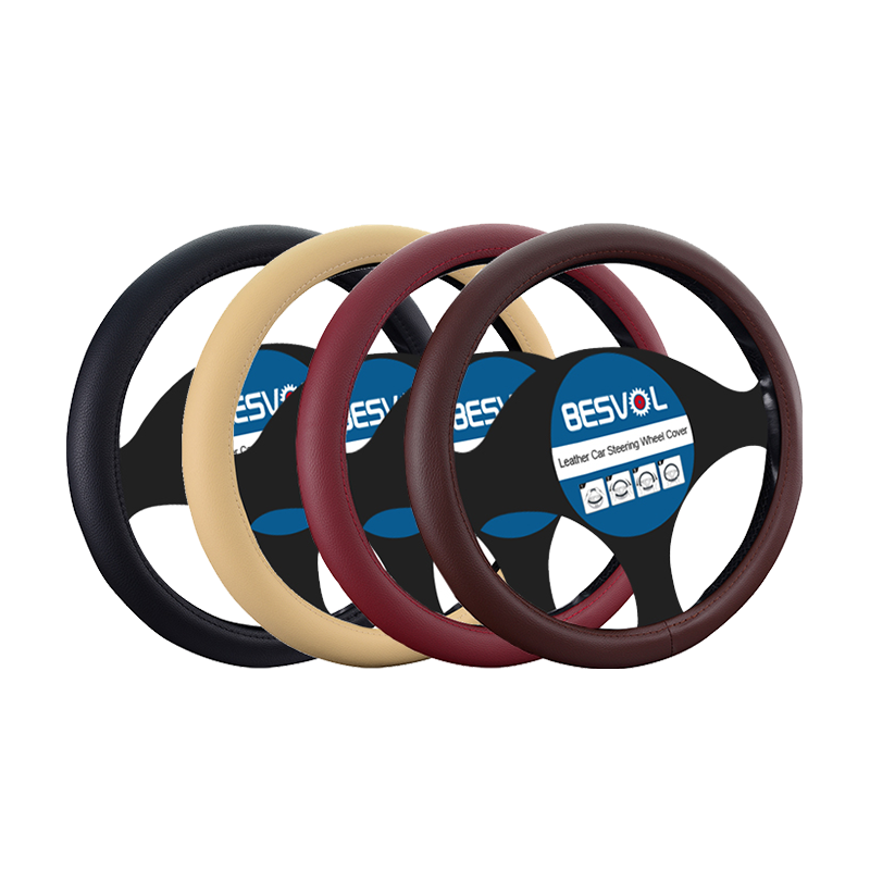 FX-P-006 Hot Sale low price 15 Inch Universal Car Accessory PVC Leather Steering Wheel Cover