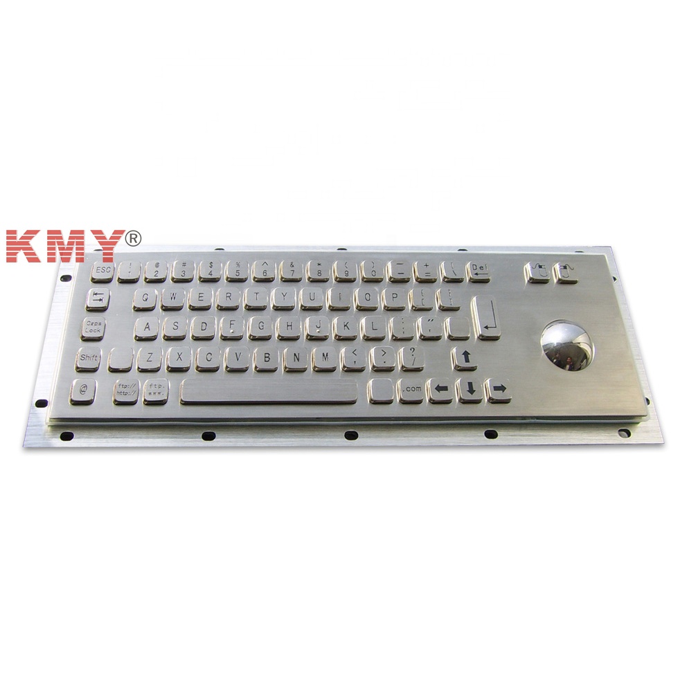 Качественный киоск PS/2 USB2.0 с металлической клавиатурой с трекболом, 65 клавиш