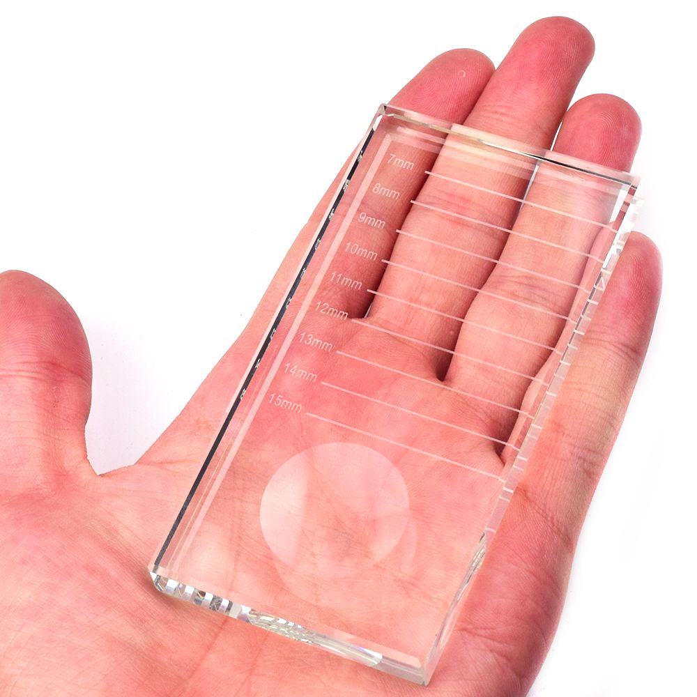 Eyelash Glue Holder Transparent Rectangular Crystal for Individual Eyelash Extension Adhesive Glue Pallet Makeup Tool