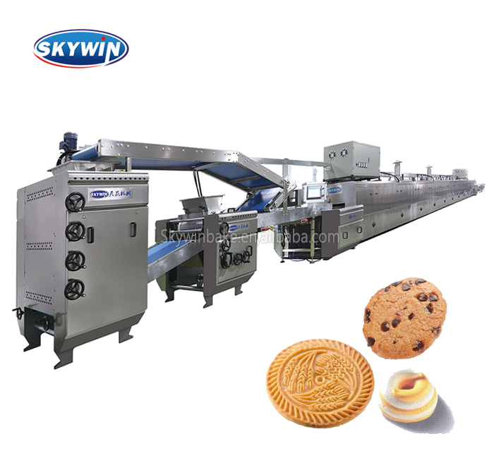 Skywin Small Hard and Soft Biscuit Production Line Automatic Cookies Making Machine Price