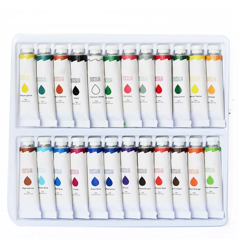 Multipurpose Use 24x12ml Concentrated Acrylic Paint Set