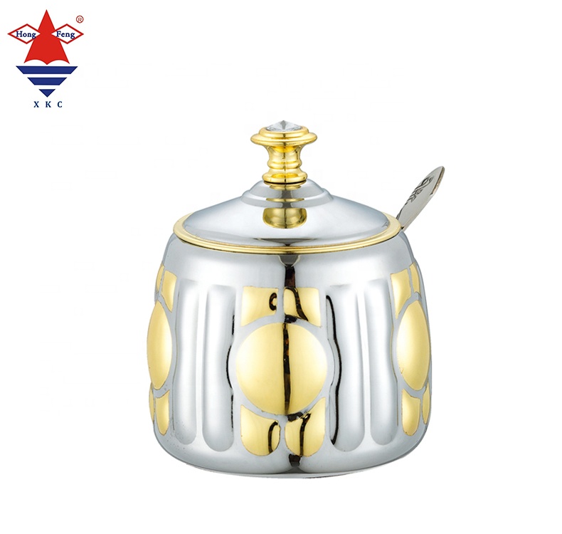 Hot sale spice jar condiment set stainless steel sugar pot for cooking