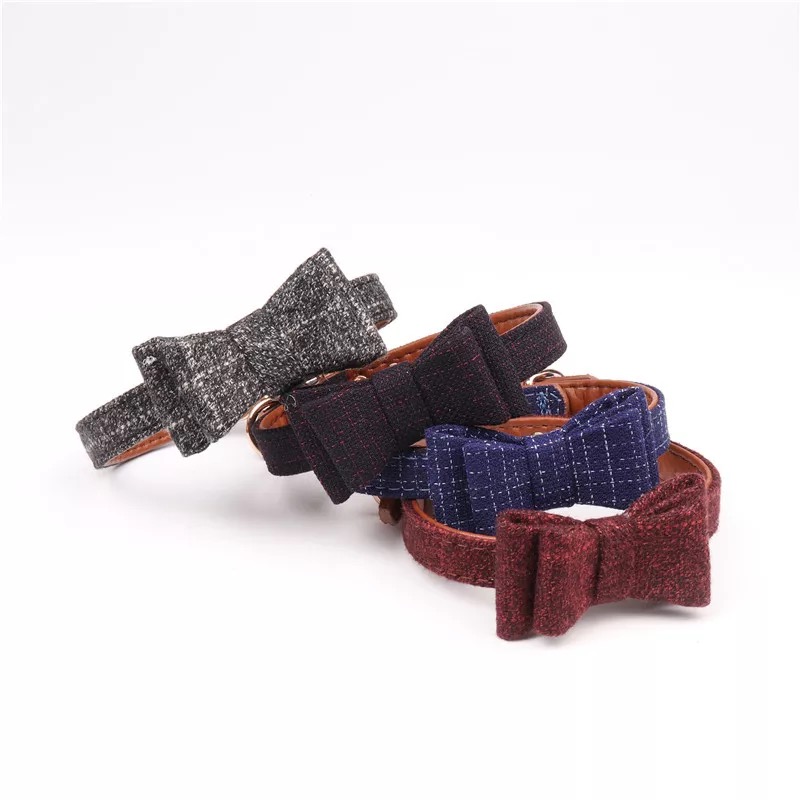 Открытый Пикник британский стиль регулируемый лук PU собака Ccollar