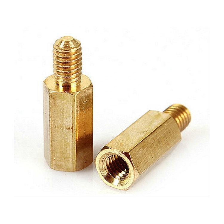 Hexagonal Copper Standoff Single-pass Brass Motherboard Standoff Isolation Chassis Brass Standoff For Computer Motherboard