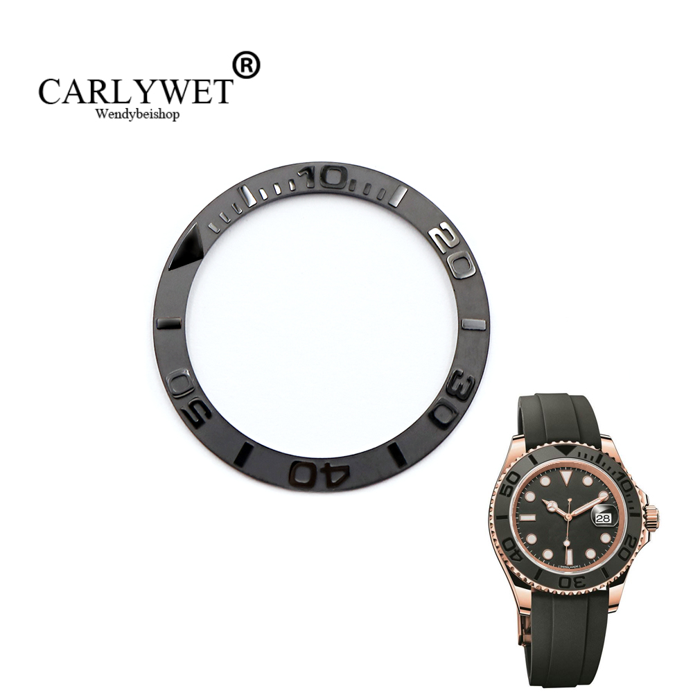 CARLYWET оптовая продажа Новые Популярные Замена Серый/Черный Часы чистый керамика ободок Вставить Для 38 мм 116655 YACHTMASTER