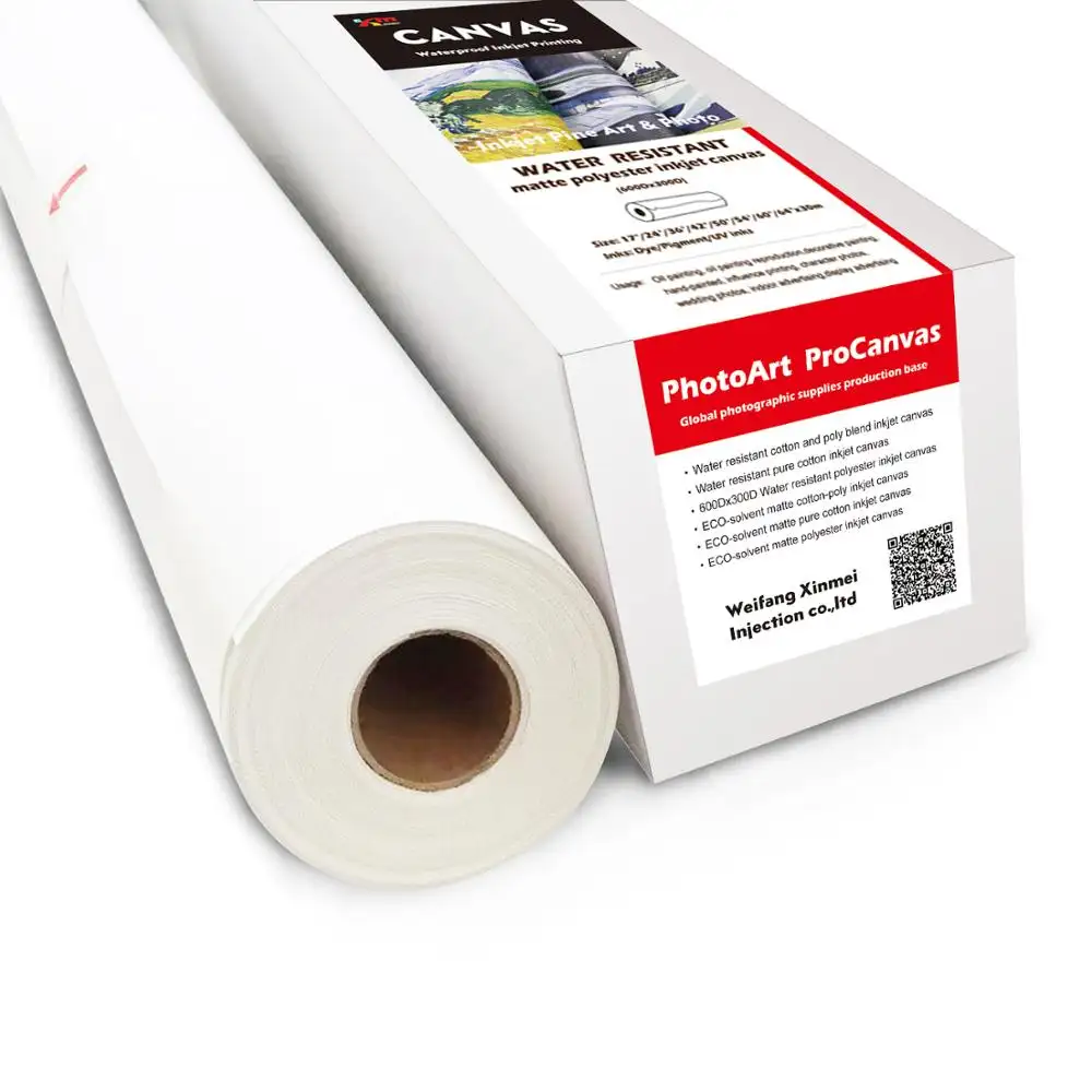 100% Polyester Waterproof Printing Blank Art Inkjet Canvas Roll