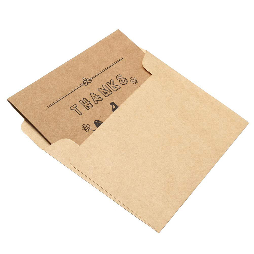 Сделанная на заказ крафт-бумага с надписью «Thank You Notes», поздравительные подарочные открытки, конверты, наклейки