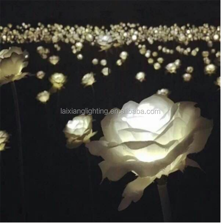 outdoor garden led rose landscape lamp