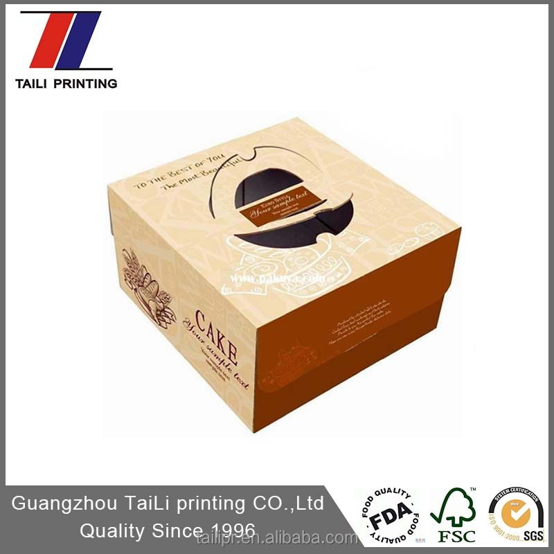 Индивидуальные Биоразлагаемых 8 "Бумаги Cake Box
