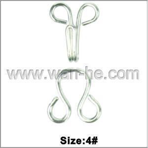 High quality shiny silver ,anti-brass metal skirt brass hook and eye