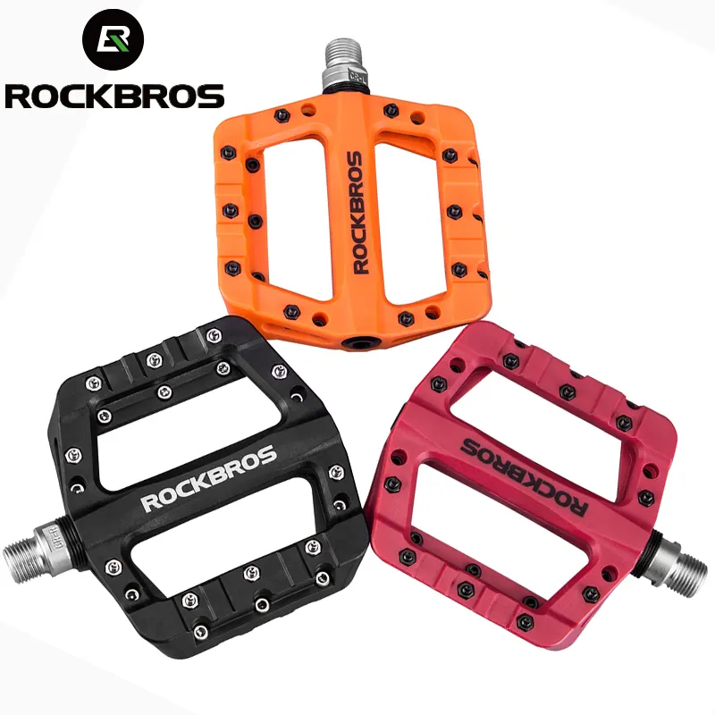 ROCKBROS MTB Ultralight Professional Bicycle Cycling Bearing Flat Platform Pedals For Mountain Road bmx Bike Parts Bike Pedals