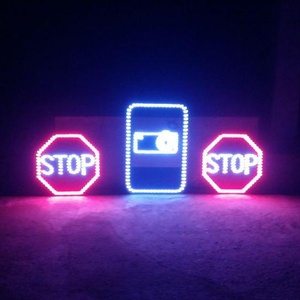 STOP Solar Powered road LED Flashing signs