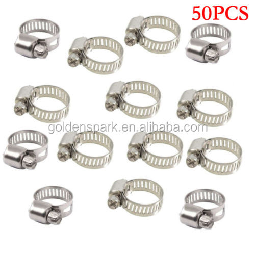 50pcs hose clamps set Vacuum Hose Clamp Pipe Tube Clip Spring Band Type Repair Kit