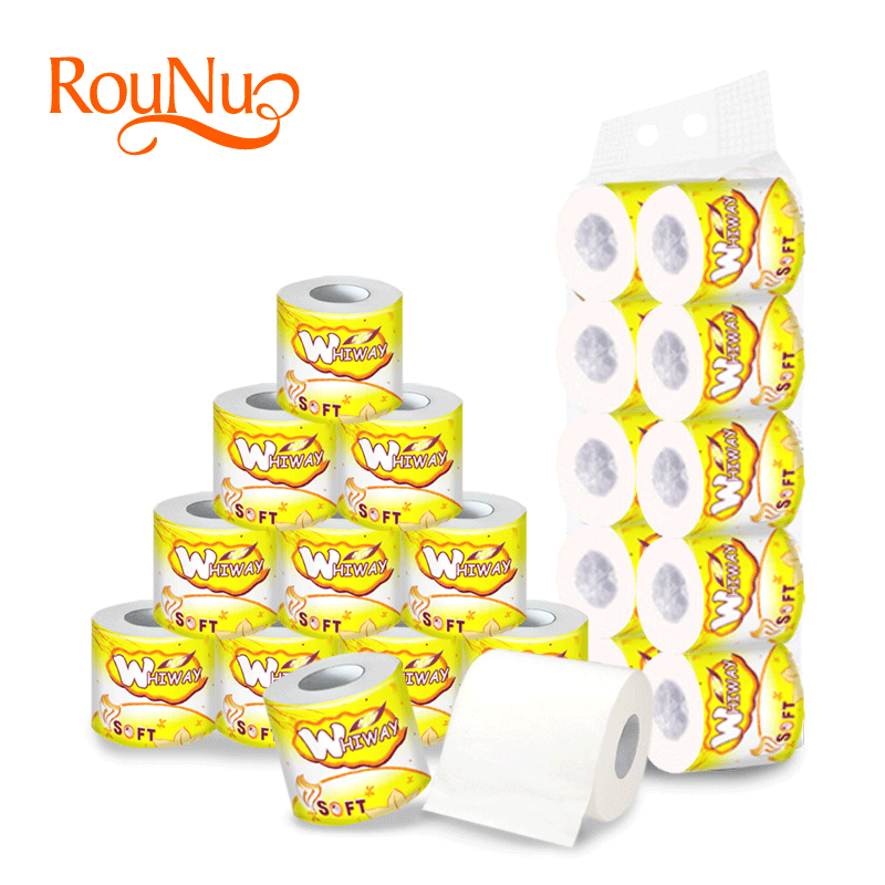 Rounuo оптовая продажа dissovable переработанная напечатанная на заказ Маленькая 100% древесная масса 2 Слойная бумага для ванной комнаты с сердечником