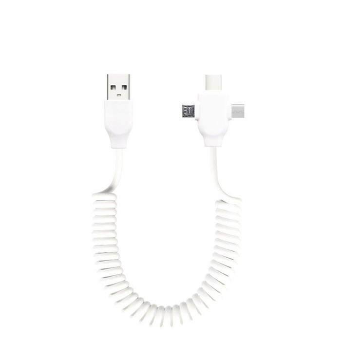 Высокое качество 3в1 зарядный гибкий пружинный кабель USB Спиральный кабель