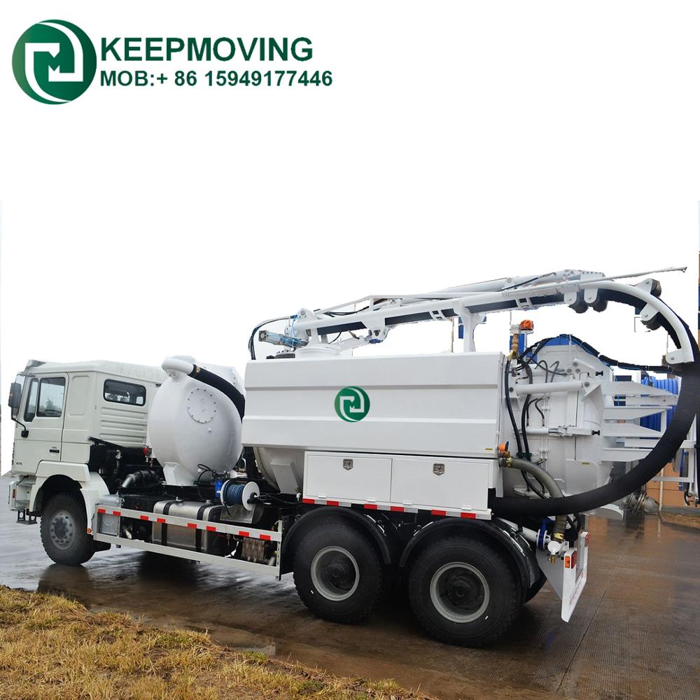6x4 Howo 10CBM Vacuum Jet Truck With Suction Boom
