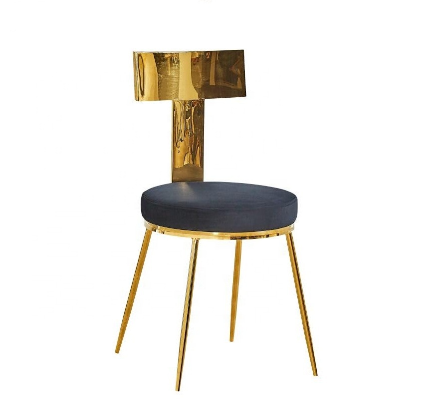 stainless steel chair gold chromed leg upholstered oval back dining chair hotel dining chair