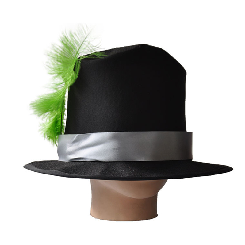 Мужская Черная Шляпа fedora jazz с пером на заказ