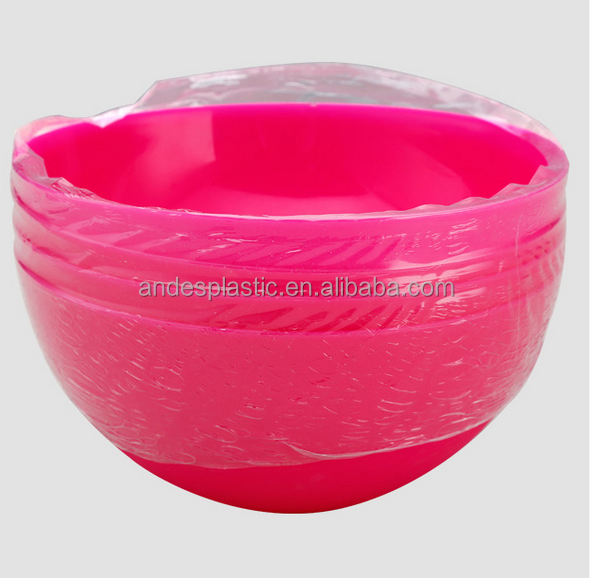 Colorful 4pcs plastic serving dish salad bowl in set