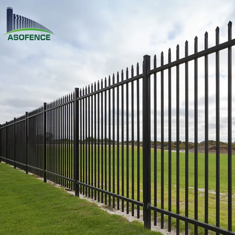 Steel fencing high security modern picket steel fence panel / garrison fence panel