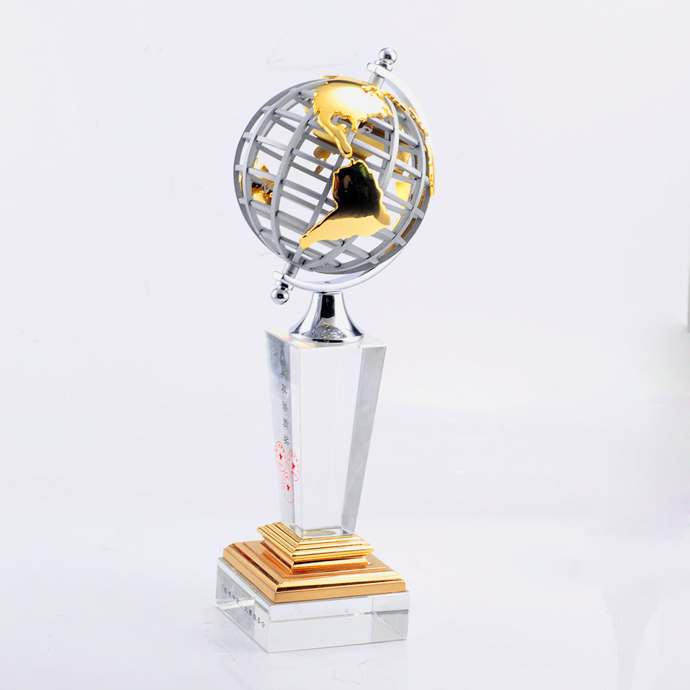 Hot Sale Good Quality Crystal Trophies And Awards With Skeleton Earth