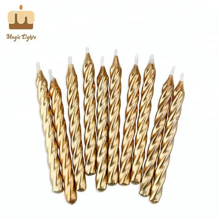 Excellent Quality Party Occasion Golden Birthday Spiral Candles For Cupcake