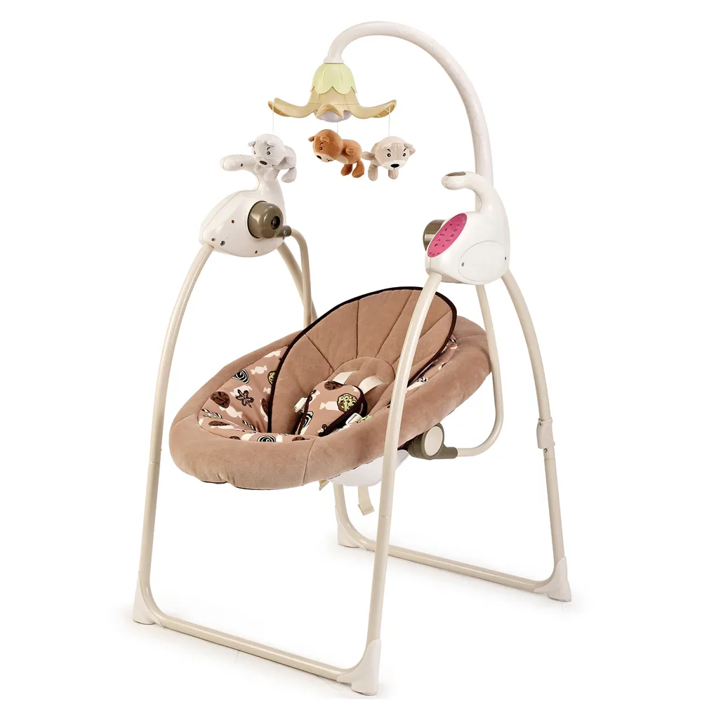 Mobile phone bluetooth connect app luxury electric baby swing with mp3 function and electric toys