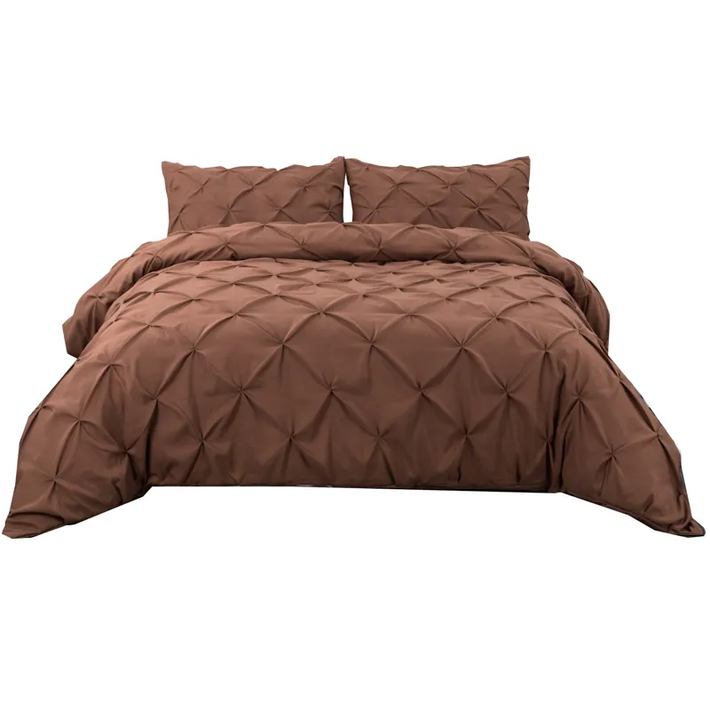 Manufacturer price cheap brown single bed duvet cover bedding sets for king queen double beds
