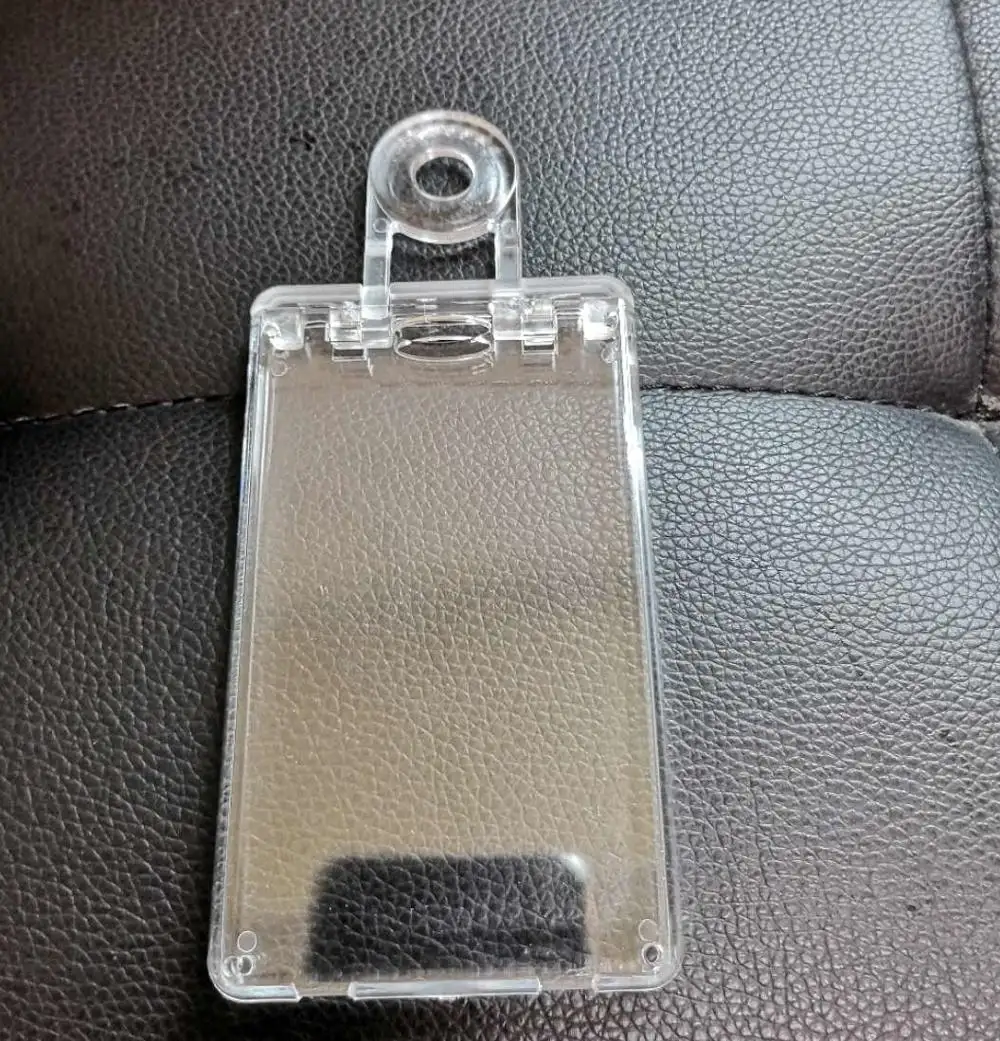rigid plastic badge card holder with lock