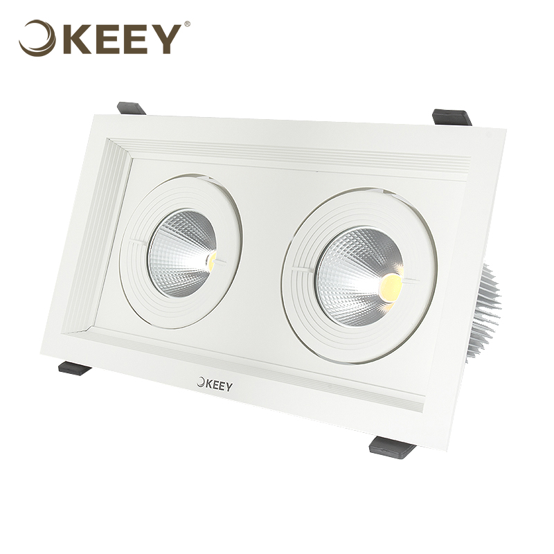 Keey 2X24 Вт две головы прямоугольник лучшее качество Решетка Светодиодный светильник для магазин одежды/ювелирный магазин QY-GS606W-2