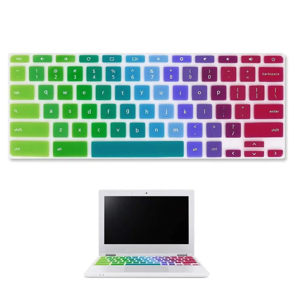Rainbow Keyboard Skin Cover for Acer Chromebook Newest Premium R11 11.6