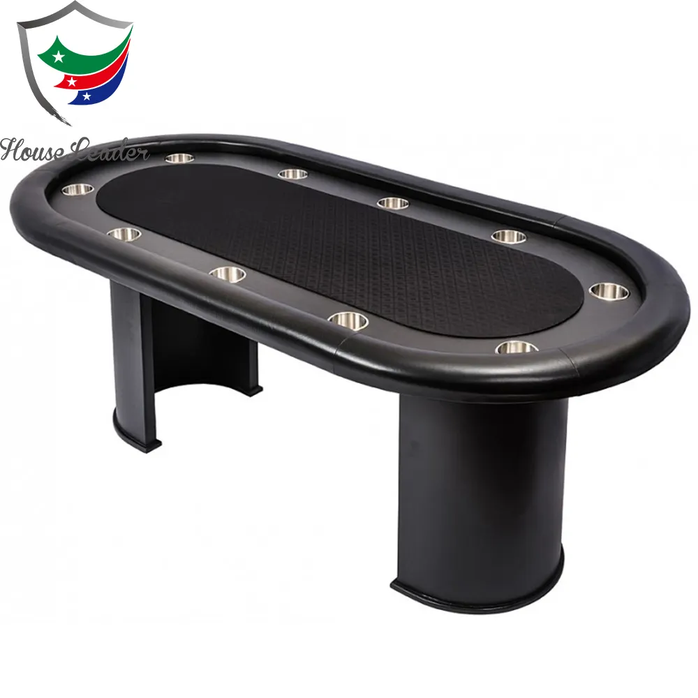 84 inch 10 person Pro casino texas hold em poker table with Arc wooden leg