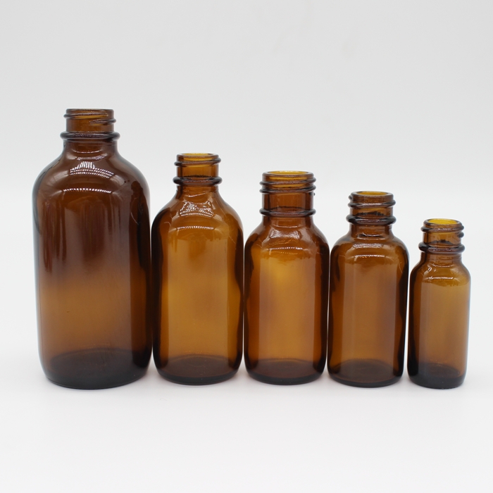 15 мл 30 мл 60 мл 120 мл янтарные литые флаконы Boston Bottle производитель пустых позолоченных пластиковых небольших стеклянных флаконов для продажи