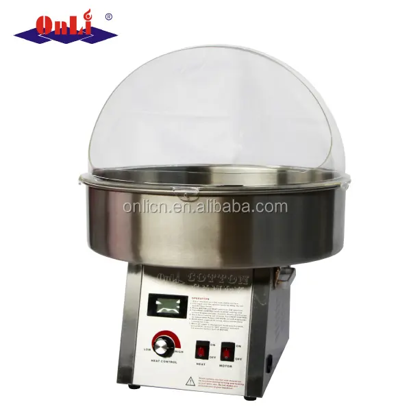 Stainless steel professional digital control cotton candy machine with bubble cover