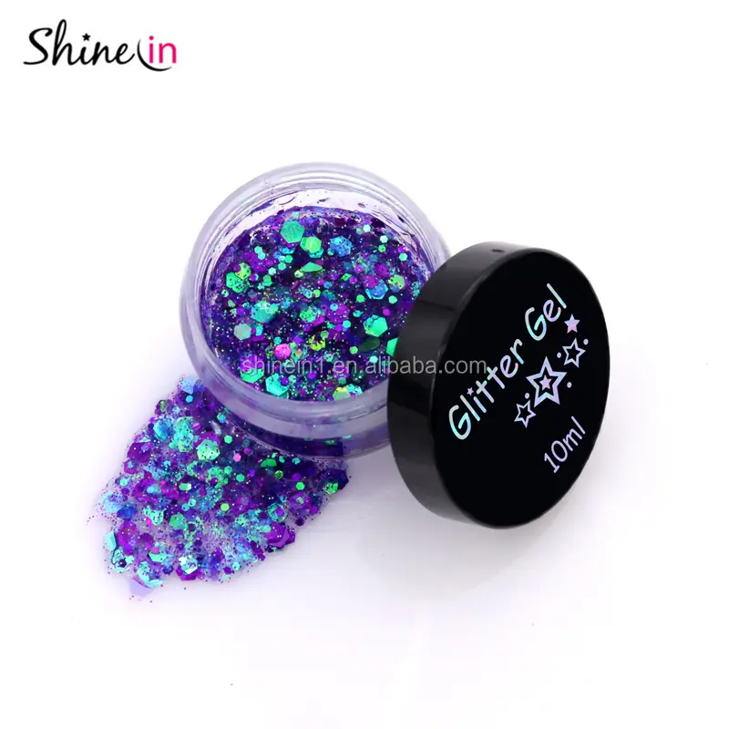 Блестящий гель для лица Shinein с единорогом смешанный размер Фиолетовый Блестящий гель для волос с логотипом на заказ
