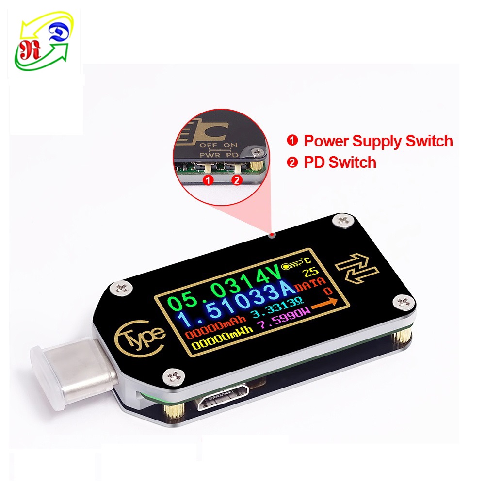 Цифровой мультиметр RD Type-C TC66, USB-тестер для измерения напряжения и силы тока