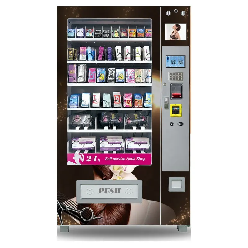 Self service hair extension vending machine with customized graphics