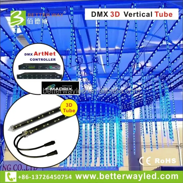 Betterway освещения 3D вертикальные трубки для ночного клуба пыле 13.5 Вт светодиод для Disco Compaible с MADRIX