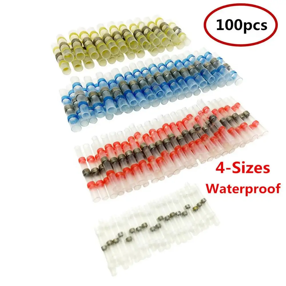 Hampool Waterproof Heat Shrink Solder Sleeve Solder Seal Wire Splice Butt Connectors