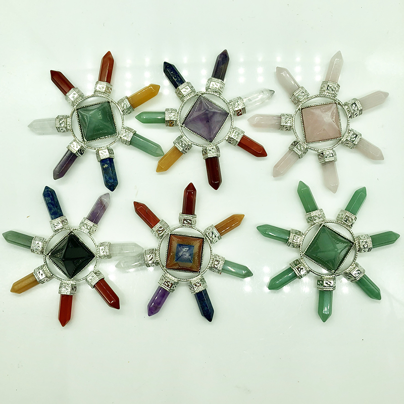 Natural crystal healing orgone pyramid generator seven chakras for sale