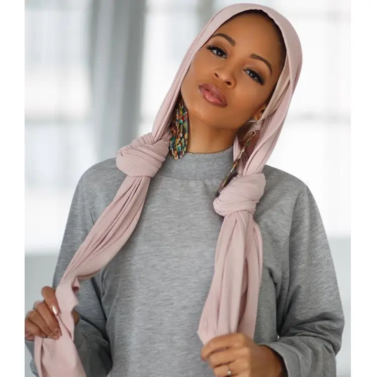 2020 New style Malaysian Arabic women fashion ribbon ruffle jersey hijab scarf shawl