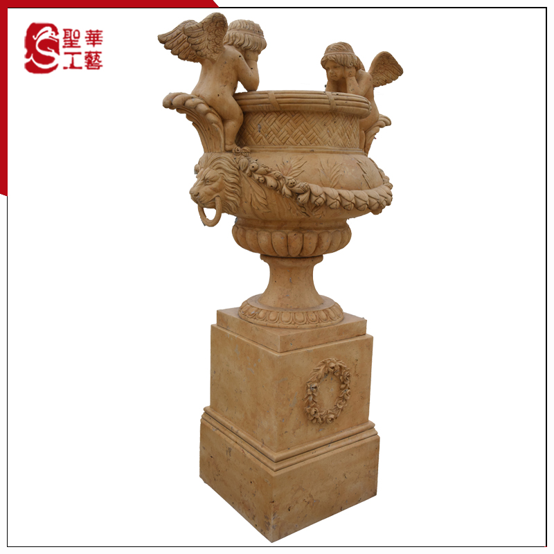 large marble carved outdoor garden decoration flower pots