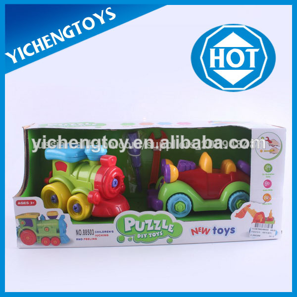 новый 3d diy пластиковых головоломки поезд и пузырь автомобиль с набора инструментов не игрушки lego