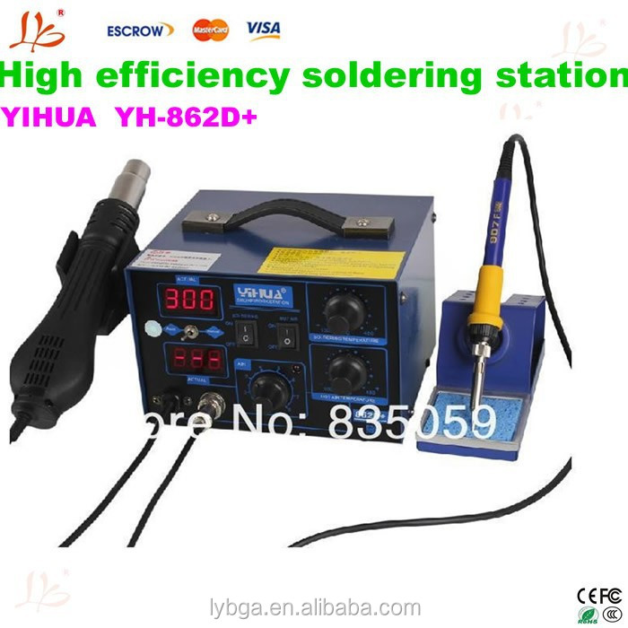 YIHUA YH-862D digital soldering iron station with desoldering gun and soldering iron