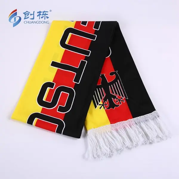 Бесплатный образец, высококачественный Печатный футбольный шарф bufanda futbol