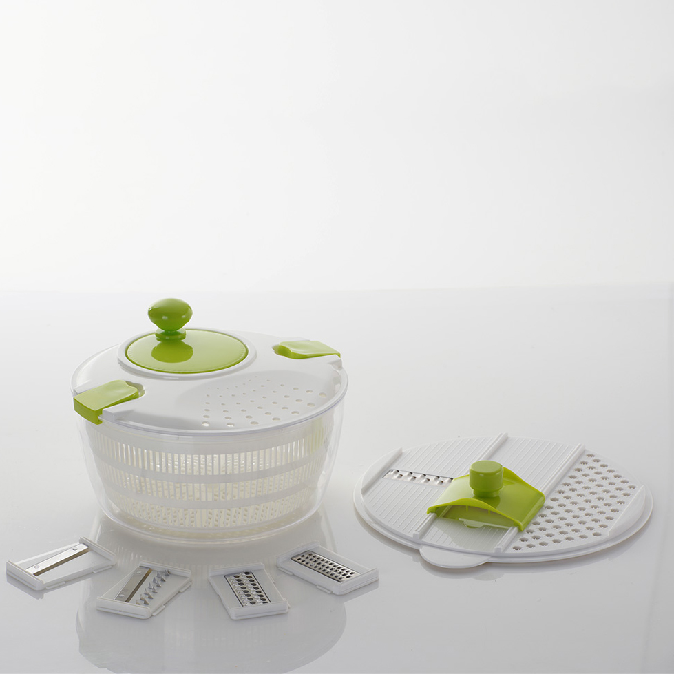7 in 1 Multi Salad Set Manual 4L Vegetable Slicer Shredder - Mini Carrot Grater - Vegetable Dryer Salad Spinner