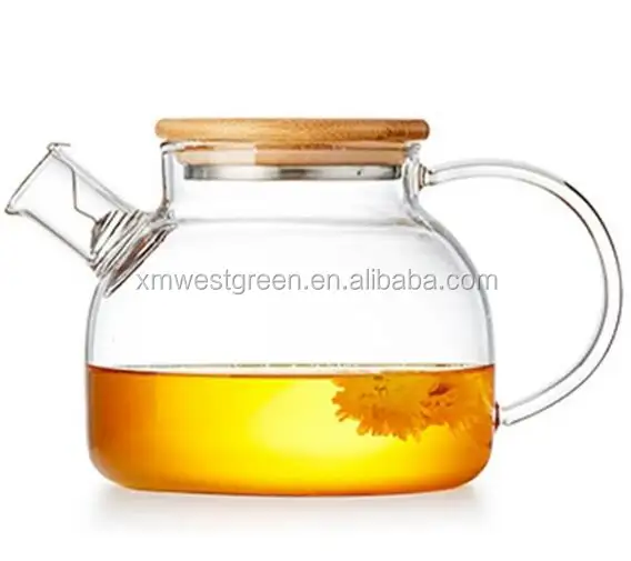 GTS-010 Hand-blowing High Borosilicate Glass Tea Pot / Teapots With Lid