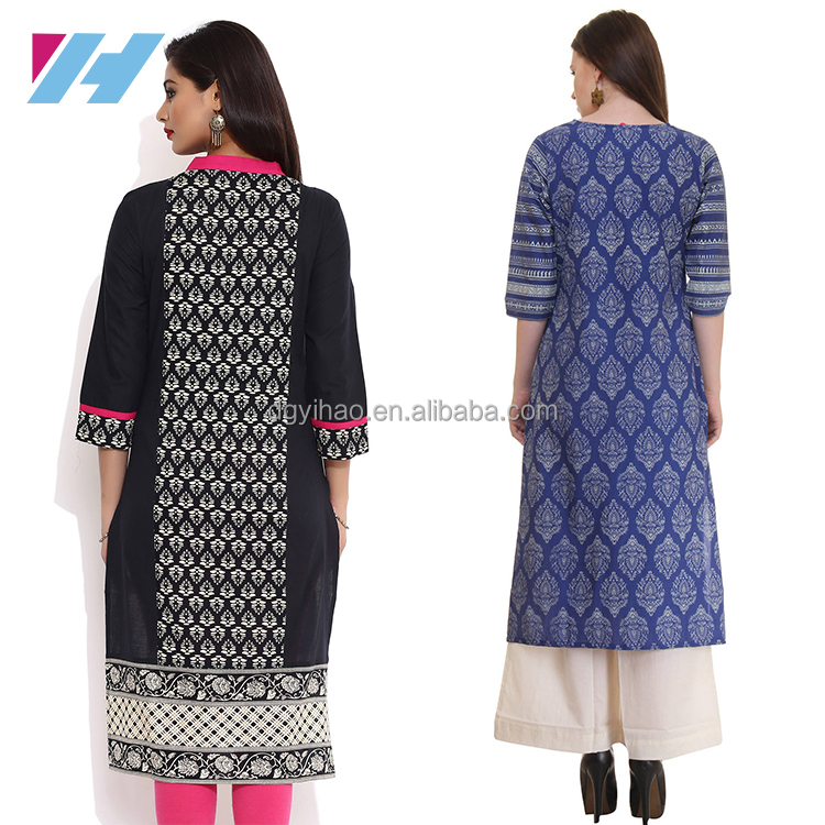 Женская модная одежда, длинный хлопок, дизайн Kurti